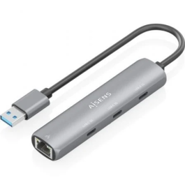 AISENS Dock USB-A a Ethernet Gigabit + Hub 3xUSB-C, Gris, 15cm, USB 3.0 Precio: 16.94999944. SKU: B172VZTTHY