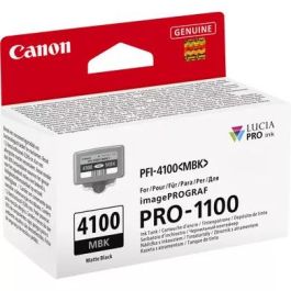Canon PFI-4100MBK Cartucho de Tinta Pigmentada Negro Mate LUCIA PRO II para imagePROGRAF PRO-1100 A2, 200 Años Duración Canon PFI-4100MBK Cartucho de Tinta Pigmentada Negro Mate LUCIA PRO II para imagePROGRAF PRO-1100 A2, 200 Años Duración