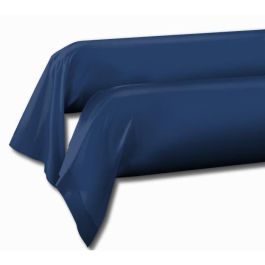 Lovely Home Juego de 2 Fundas de Almohada Cojín 100% Algodón, 85x185 cm, Azul