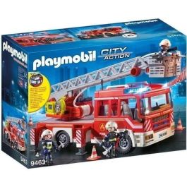 Playmobil 9463 Camión de Bomberos con Escalera, luces y sonidos, cabina para 4 personajes, compatible con módulo RC y bomba de agua 9468, para niños +4 años Precio: 82.58999958. SKU: S7156490