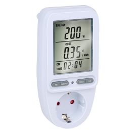 Grundig Monitor de Energía para Enchufes Domésticos, Medidor de Consumo Eléctrico 3680W 16A 250V con Memoria 7x7.5x14.5cm