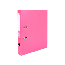 Liderpapel Archivador de Palanca Folio Documenta Forrado PVC Rado Lomo 52 mm Rosa con Compresor Metálico