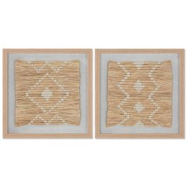 Cuadro Scandi DKD Home Decor Natural Blanco 3 x 40 x 40 cm (2 Unidades) Precio: 63.89000013. SKU: B1BRB2A8BY
