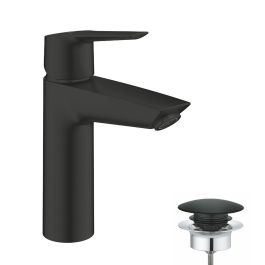 Mezclador monomando de lavabo - GROHE Start - 235752432 - Negro mate - Talla M - Caño mediano - Ahorro de agua