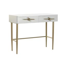 Recibidor DKD Home Decor Blanco Dorado 90 x 45 x 74 cm