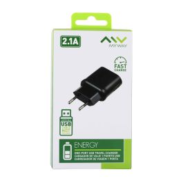 myway cargador de pared USB 2.1A negro