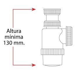 Mirtak Sifón de Botella Extensible 1" 1/2" Blanco Plástico PVC Válvula Automática