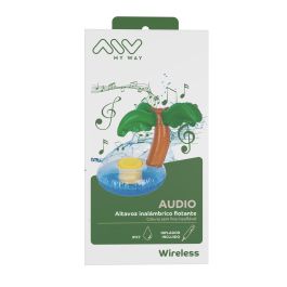 Myway Altavoz Bluetooth Flotante Palmera, IP67 Resistente al Agua, Incluye Inflador de Aire, 3W, 2.5h Autonomía