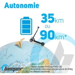 Patinete eléctrico con alarma 10 Pulgadas - BEEPER - MAX FX10-G2-8 - 500W - 48V - 8Ah Patinete eléctrico con alarma 10 Pulgadas - BEEPER - MAX FX10-G2-8 - 500W - 48V - 8Ah