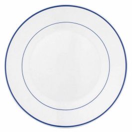 Arcoroc Rest. F/Azul Set 6 Platos Llanos de Vidrio Opal Templado 23 cm Bicolor Extra Resistente Apto Lavavajillas y Microondas Apilable