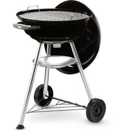 Weber Compact Kettle Barbacoa de Carbón Ø47 cm, para 6 personas, cuerpo acero esmaltado, rejilla de cocción cromada, Color Negro