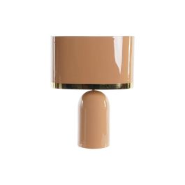 DKD Home Decor Lámpara de Sobremesa Moderna Rosa Dorado de Hierro con Plafón Metálico para Bombilla E27 21x52x37cm