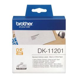 Brother DK-11201 Rollo de Etiquetas de Dirección Estándar Pre-Cortadas 29x90mm Negro sobre Blanco para Impresoras QL - 400 Unidades