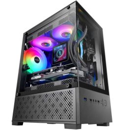 Mars Gaming MC-SE2 Caja Gaming Minitorre, Panel Cristal Templado, Doble Cámara, Ventilador FRGB 120mm, MicroATX/Mini-ITX