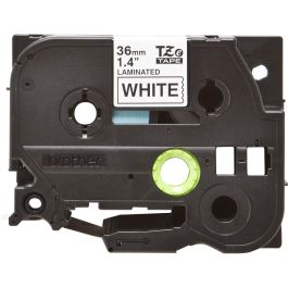 Brother Cinta Laminada P-touch TZe-261, 36mm, 8m, Negro/Blanco para PT-3600, PT-530, PT-550, PT-9200DX, PT-9200PC, PT-9400, PT-9500PC, PT-9600, PT-9700PC, PT-9800PCN