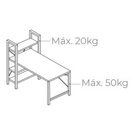 Escritorio de madera con estantería medidas: 121 x 120 x 64cm