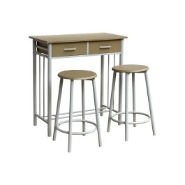 DKD Home Decor Mesa Basicos Natural Blanco Metal MDF 50 x 84 x 80 cm Set de 3 Precio: 122.49999949. SKU: B14JMEQLYF