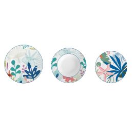 DKD Home Decor Vajilla Porcelana Set 18 Piezas Azul Verde Hojas 27 x 27 x 3 cm Precio: 76.7900001. SKU: S3041310