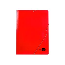 Carpeta Liderpapel Gomas Folio 3 Solapas Carton Plastificado Color Rojo