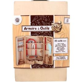 Planete Bois MGM098927 Armario de Herramientas de Madera con Herramientas Reales, 25 Piezas Montessori FSC, +8 Años