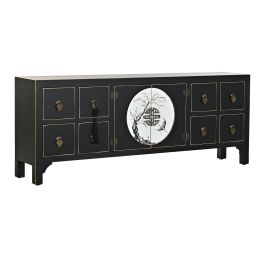 Mueble de TV DKD Home Decor Negro Oriental Blanco Dorado Blanco/Negro Metal Abeto Madera MDF 130 x 26 x 51 cm Precio: 235.49999979. SKU: S3040380