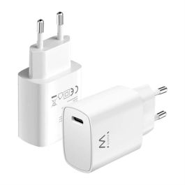 Ewent EW1320 Cargador USB-C 20W con Power Delivery para iPhone 12 y dispositivos Android, carga rápida