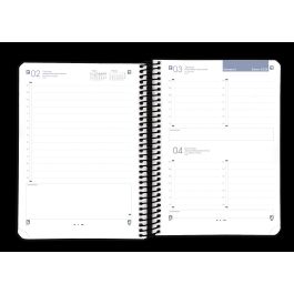 Oxford Agenda Anual Live&Go Espiral A5, 320 Hojas, Día por Página, Color Negro, Año 2026
