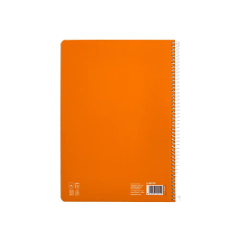 Liderpapel Cuaderno Espiral Pautaguía A4 Tapa Blanda 80 Hojas 75gr Cuadro Pautado 4mm Naranja