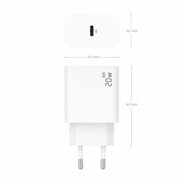 AISENS - CARGADOR GaN 20W, 1xUSB-C PD3.0, BLANCO