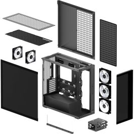 ARCTIC Xtender Mirror Black - Midi Tower ATX/EATX PC Gaming, Vidrio Templado, Soporte Vertical GPU, Negro