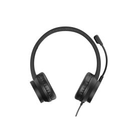 Conceptronic POLONA05BC Auriculares Headset Estéreo USB-C Negro con Micrófono Flexible Omnidireccional y Reducción de Ruido