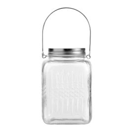 La Mediterranea Tarro de Vidrio con Tapa de Acero y Asa 2000 ml (2 L) - 13.2 x 13.4 x 18.4 cm (6 Unidades)