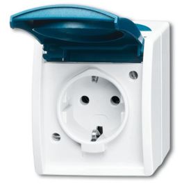 BUSCH-JAEGER 2083-0-0817 Enchufe de 1 toma con tapa abatible IP44 Gris/Azul Verdoso Precio: 24.4783. SKU: B1FRRM5MSK