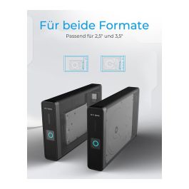 ICY BOX IB-382H-C31 Carcasa Externa HDD/SSD 2.5" / 3.5" USB 3.2 Gen 2 Tipo-C con Hub, SATA III, 10 Gbps, Hot-swap, Negro