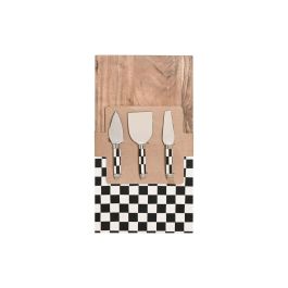 DKD Home Decor Tabla de Cortar Moderna, Set de 4, Blanco, Negro y Natural, Madera Acacia, Inox y Resina, 38x20x1.5 cm DKD Home Decor Tabla de Cortar Moderna, Set de 4, Blanco, Negro y Natural, Madera Acacia, Inox y Resina, 38x20x1.5 cm