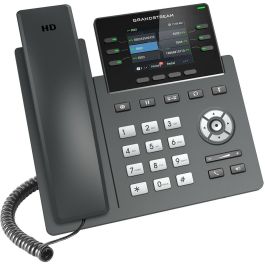 Grandstream GRP-2613 Teléfono IP de Escritorio Negro, 4 Líneas, Pantalla 2.4", Gigabit Ethernet, PoE