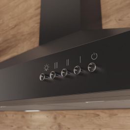 Cecotec Campana Convencional 90 cm Negra Acero Inoxidable 650 m³/h Luz LED Bolero Flux PM 906500