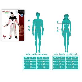 Disfraz Payaso Macabro Con Mono Blanco Y Detalles Negros Hombre Talla M-L