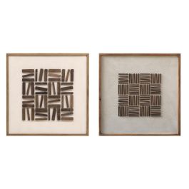 DKD Home Decor Cuadro Moderno de Madera Reciclada Pino Blanco Natural 62x62x4 cm (2 Unidades) Precio: 132.49999972. SKU: B17DRC362M