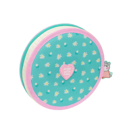 Estuche Escolar con Accesorios Peppa Pig Pretty flowers Amarillo Menta 18 Piezas