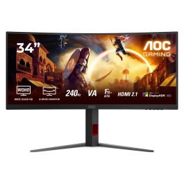 AOC CU34G4Z Monitor Gaming 34" Wide Quad HD, 1ms, Fast VA, Curvo 1500R, 240Hz, Negro/Rojo Precio: 447.59000011. SKU: B14DDNL86C