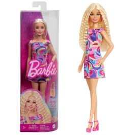 Barbie HRH20 Muñeca Fashionista Vestido Colores Estampado Llamativo, Pelo Largo Ondulado Rubio, Accesorios. 65 Aniversario Precio: 13.95000046. SKU: B1D5WSBS9A