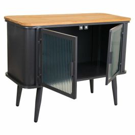 Mueble Auxiliar Alexandra House Living Marrón Negro Gris Vidrio Hierro Madera de abeto 32 x 54 x 70 cm