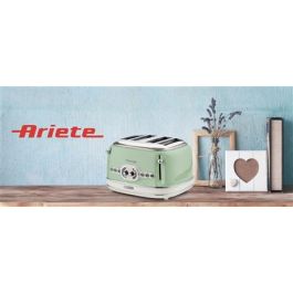 Ariete 156/04 Tostador de 4 Ranuras, 6 Niveles de Tueste, Función Descongelar y Recalentar, Verde Ariete 156/04 Tostador de 4 Ranuras, 6 Niveles de Tueste, Función Descongelar y Recalentar, Verde