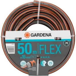 Gardena Manguera Riego Flex Ø15 mm (5/8 pulg) 50 m, Presión 25 bar, Antialgas, Antiviral, Indeformable