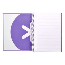 Cuaderno Espiral A4 Micro Antartik Tapa Forrada 120H 90 gr Horizontal 5 Bandas 4 Taladros Color Lavanda