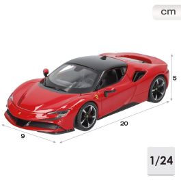 BURAGO Coche Ferrari SF90 Stradale escala 1:24 con puertas de apertura manual y tamaño 24x12x10cm