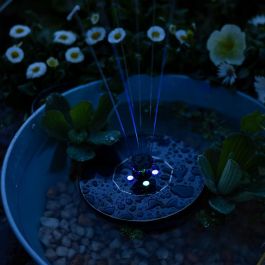 Lumineo Fuente Solar de Jardín RGB Plástico 4 LEDs Ø16 x 3,5 cm