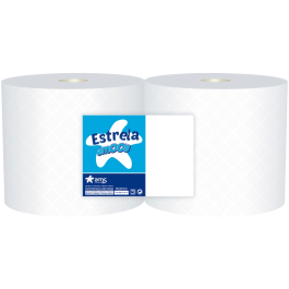 Amoos Papel Secamanos Industrial 2 Capas 222 mm x 400 mt Rollo Paquete 2 Unidades