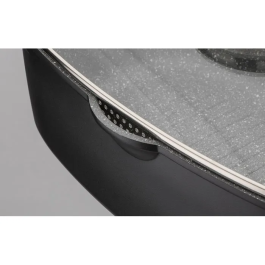 GSW Cocina de inducción Gourmet Granit - 6 l - Cacerola antiadherente multicapa - Base y cubierta de rejilla - Cubierta AROMA